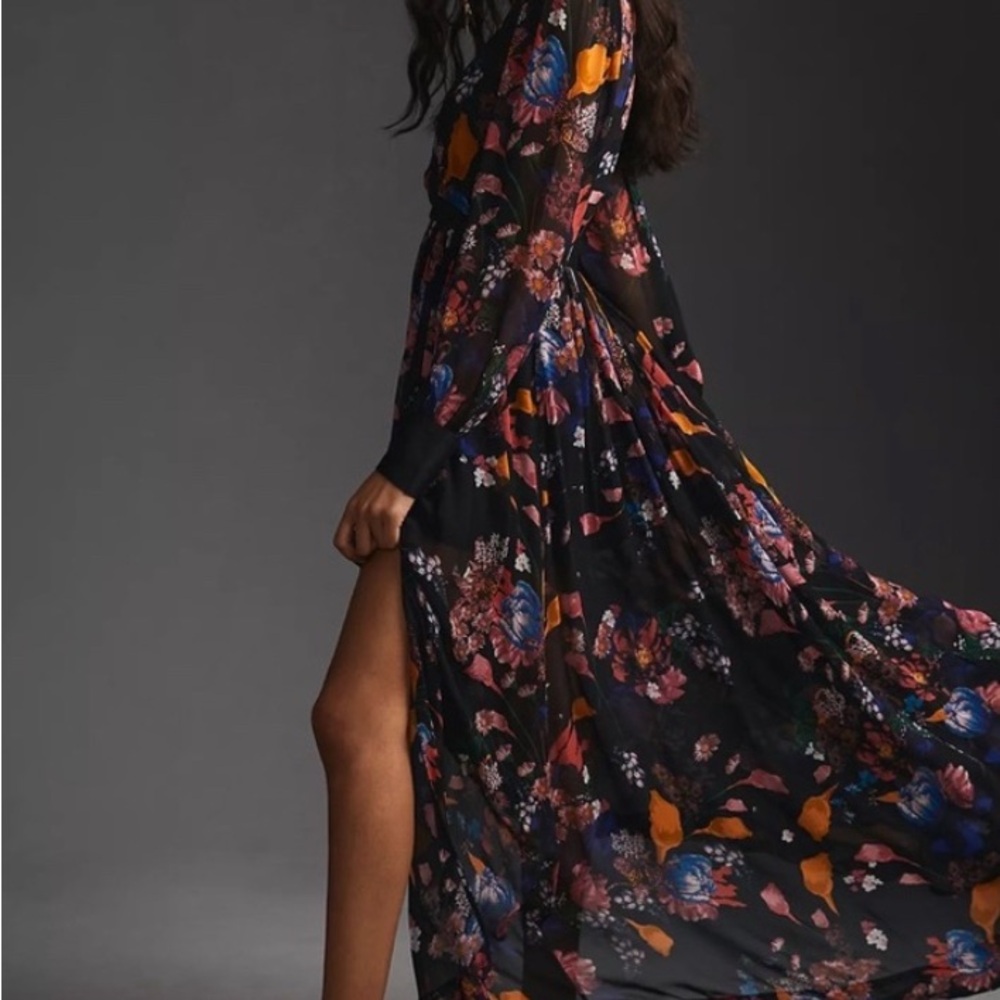 Anthropologie Maeve Deep-V Printed Maxi Dress - Picture 3 of 7